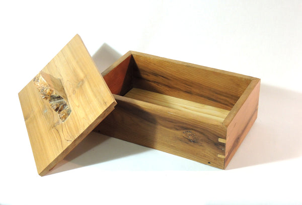 Custom Crafted Wood Box with Burl Handle
