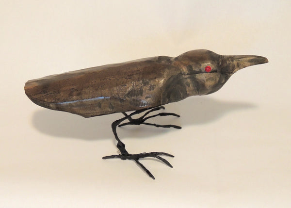 Carved Wood Crow "Edgar"